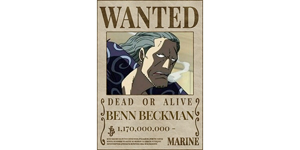 Avis de recherche de Ben Beckman, l'un des membre de l'équipage de Shanks