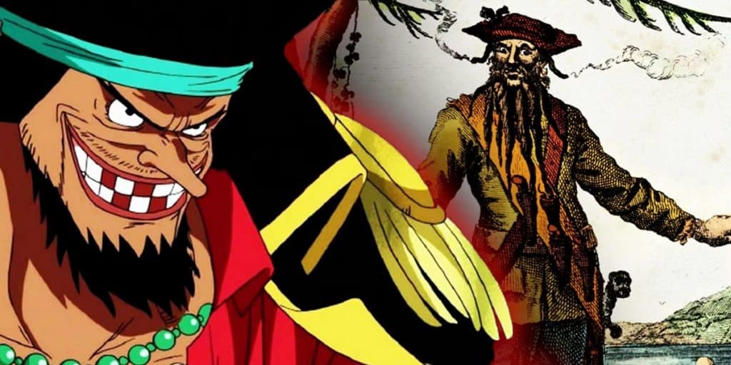Image tirée de One Piece, dessin d'un pirate inspiré avec Marshal D Teach